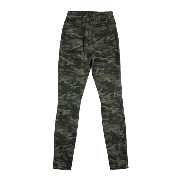 Good American Womens 0/25 Good Waist High Rise Skinny Jeans Green Camo GL403AT - Picture 2 of 7